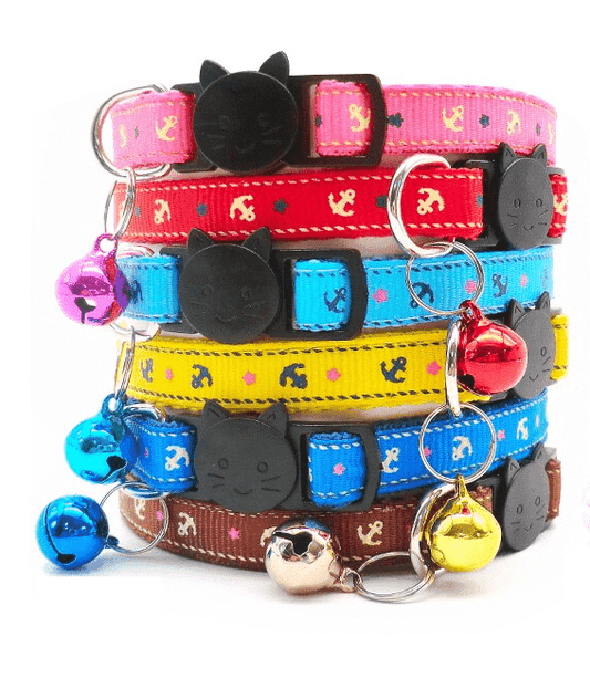 ⭐️Purr. Meow. Woof.⭐️ - Anchor Breakaway Safety Cat Collar - Red