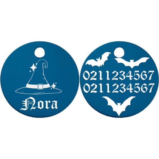 ⭐️Purr. Meow. Woof.⭐️ - Bewitched Round Aluminum Cat & Dog ID Pet Tag - DodgerBlue / Small (Cat)