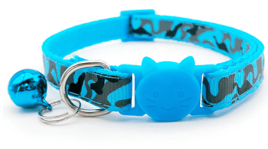 ⭐️Purr. Meow. Woof.⭐️ - Black Camouflage Breakaway Safety Cat Collar - DodgerBlue