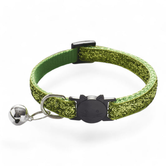 ⭐️Purr. Meow. Woof.⭐️ - Bling Breakaway Safety Cat & Kitten Collar - Chartreuse / Cat