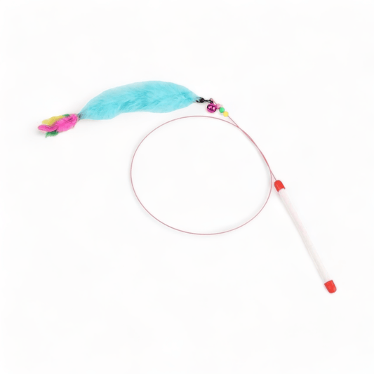 ⭐️Purr. Meow. Woof.⭐️ - Blue Feather Bendy Wand Cat Toy - Default Title