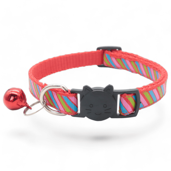 ⭐️Purr. Meow. Woof.⭐️ - Candy Cane Breakaway Safety Cat Collar - LightCoral
