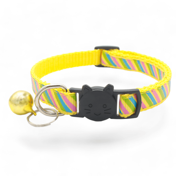 ⭐️Purr. Meow. Woof.⭐️ - Candy Cane Breakaway Safety Cat Collar - Yellow
