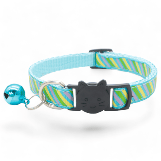 ⭐️Purr. Meow. Woof.⭐️ - Candy Cane Breakaway Safety Kitten Collar - MediumTurquoise