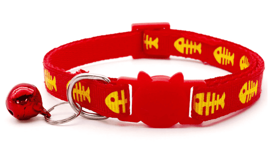 ⭐️Purr. Meow. Woof.⭐️ - Fish Breakaway Safety Cat Collar - Red