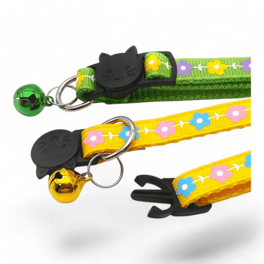 ⭐️Purr. Meow. Woof.⭐️ - Flower Breakaway Safety Cat & Kitten Collar - DodgerBlue / Cat