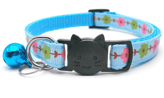 ⭐️Purr. Meow. Woof.⭐️ - Flower Breakaway Safety Cat Collar - DodgerBlue