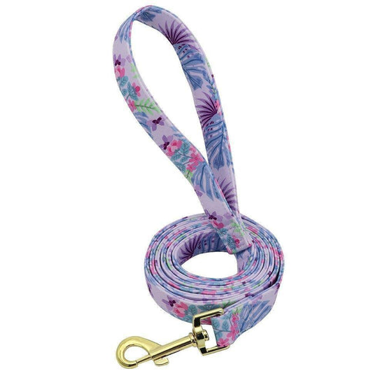 ⭐️Purr. Meow. Woof.⭐️ - Flower Design Dog Lead - MediumOrchid