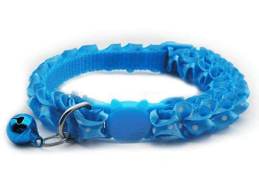 ⭐️Purr. Meow. Woof.⭐️ - Frilly Breakaway Safety Cat Collar - DodgerBlue
