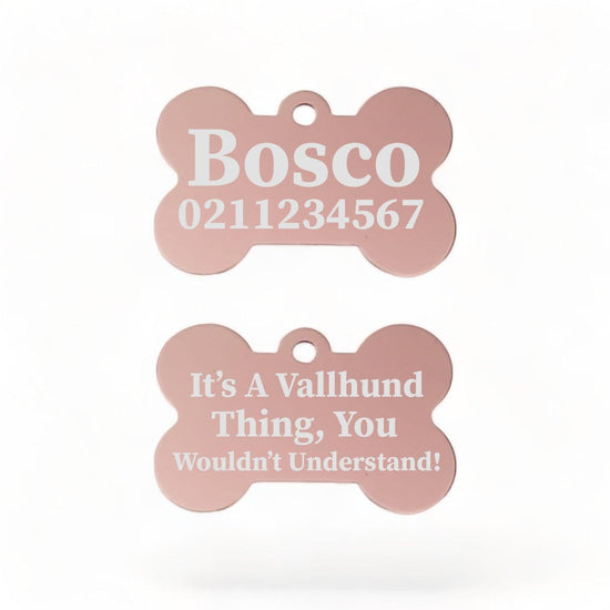 ⭐️Purr. Meow. Woof.⭐️ - It's a ... Breed Thing, You Wouldn't Understand | Bone Aluminium | Dog ID Pet Tag - LightPink
