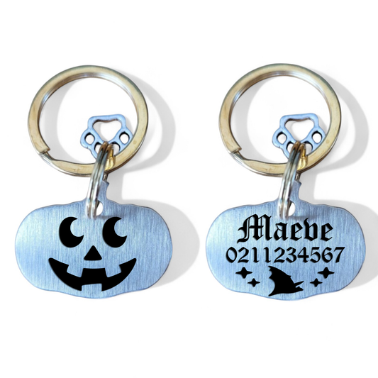 ⭐️Purr. Meow. Woof.⭐️ - Jack the Pumpkin | Bespoke Brass | Cat & Dog Pet ID Tag - Default Title