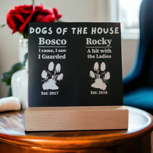 ⭐️Purr. Meow. Woof.⭐️ - Laser Engraved Dogs & Cats Of The House - Black / No / Dog