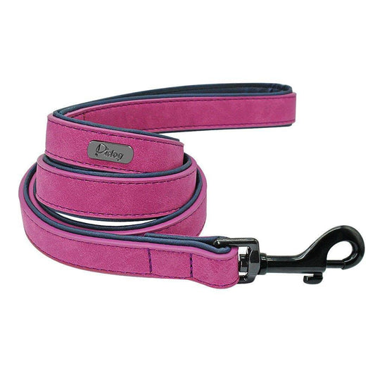 ⭐️Purr. Meow. Woof.⭐️ - Leather Executive Dog Lead - PaleVioletRed