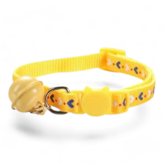 ⭐️Purr. Meow. Woof.⭐️ - Love Heart Breakaway Safety Cat & Kitten Collar - Yellow / Cat