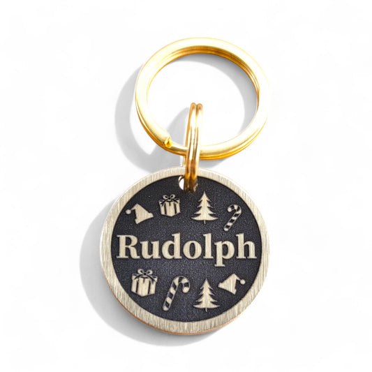 ⭐️Purr. Meow. Woof.⭐️ - LUXE | Bespoke Brass | Christmas Favourites | Pet ID Tag - Xmas Limited Edition - Cat (Small)