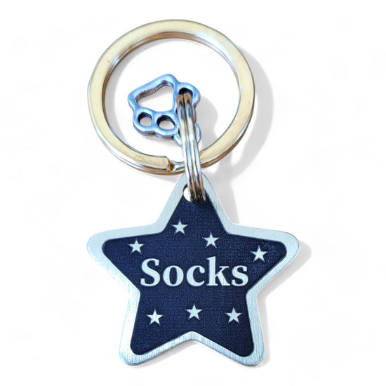 ⭐️Purr. Meow. Woof.⭐️ - LUXE | Bespoke Brass | Star Cat & Dog ID Pet Tag - Night / Small