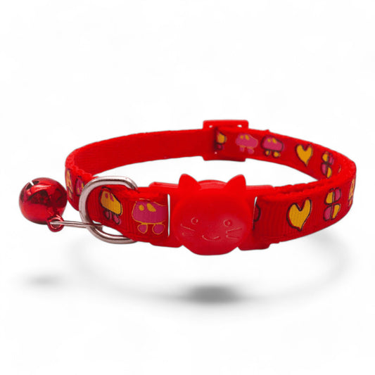 ⭐️Purr. Meow. Woof.⭐️ - Mushroom Breakaway Safety Cat & Kitten Collar - Red / Cat