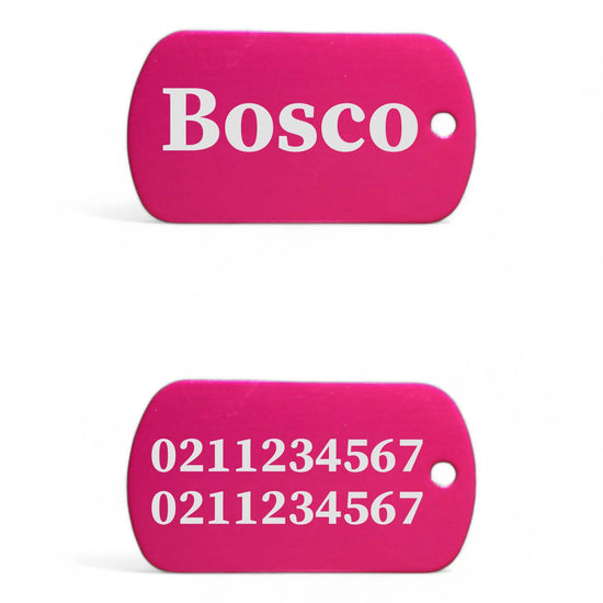 ⭐️Purr. Meow. Woof.⭐️ - Name Front & 2 Numbers Back Military Dog ID Pet Tag - DeepPink