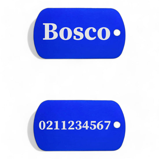 ⭐️Purr. Meow. Woof.⭐️ - Name Front & Number Back Military Dog ID Pet Tag - RoyalBlue
