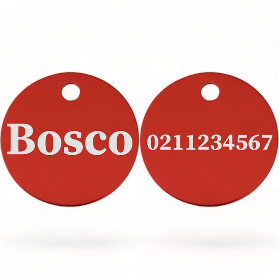 ⭐️Purr. Meow. Woof.⭐️ - Name Front & Number Back | Round Aluminium | Cat, Kitten & Dog ID Pet Tag - RoyalBlue / Cat (Small)