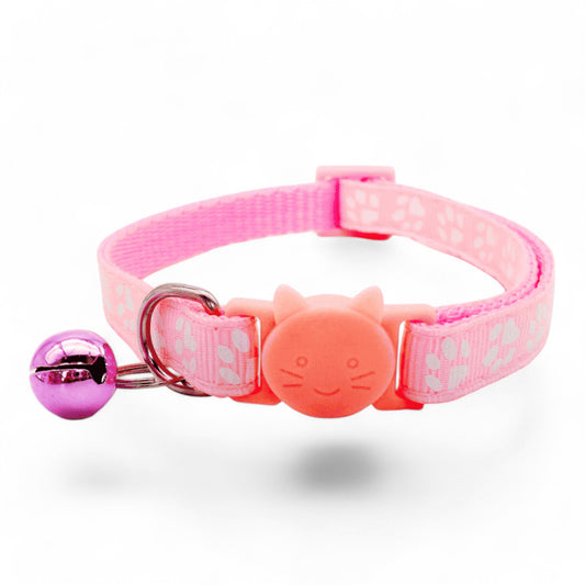 ⭐️Purr. Meow. Woof.⭐️ - Paw Print Breakaway Safety Cat & Kitten Collar - Pink / Cat