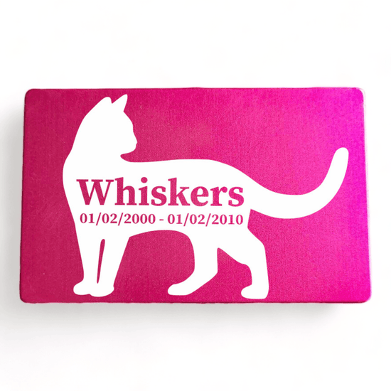 ⭐️Purr. Meow. Woof.⭐️ - Pet Memorial Plaque Silhouette - DeepPink / Cat / Indoor