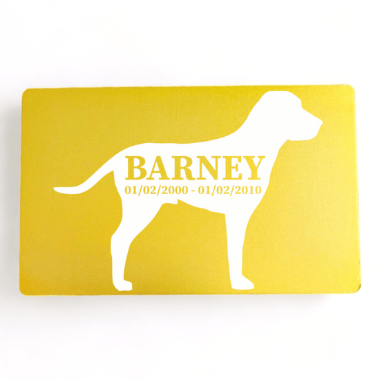⭐️Purr. Meow. Woof.⭐️ - Pet Memorial Plaque Silhouette - Gold / Dog / Indoor