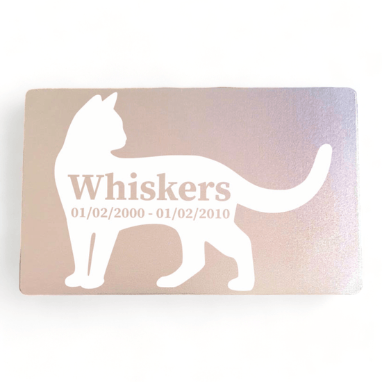 ⭐️Purr. Meow. Woof.⭐️ - Pet Memorial Plaque Silhouette - LightPink / Cat / Indoor