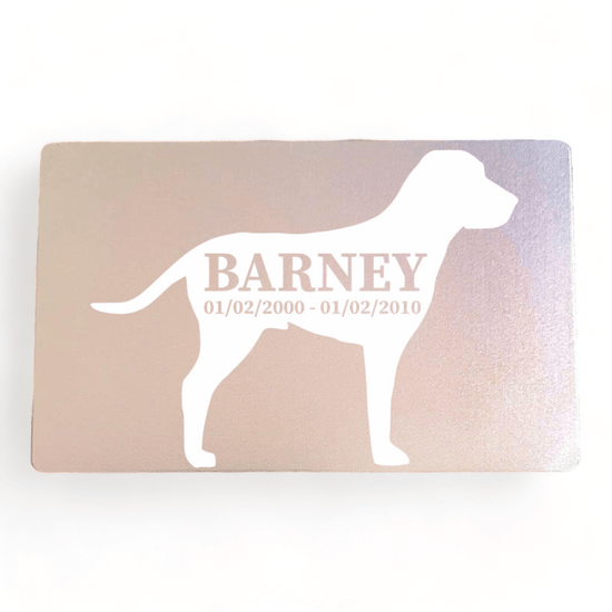 ⭐️Purr. Meow. Woof.⭐️ - Pet Memorial Plaque Silhouette - LightPink / Dog / Indoor