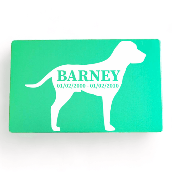 ⭐️Purr. Meow. Woof.⭐️ - Pet Memorial Plaque Silhouette - MediumSeaGreen / Dog / Indoor