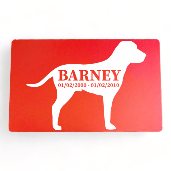 ⭐️Purr. Meow. Woof.⭐️ - Pet Memorial Plaque Silhouette - Red / Dog / Indoor
