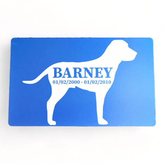 ⭐️Purr. Meow. Woof.⭐️ - Pet Memorial Plaque Silhouette - RoyalBlue / Dog / Indoor