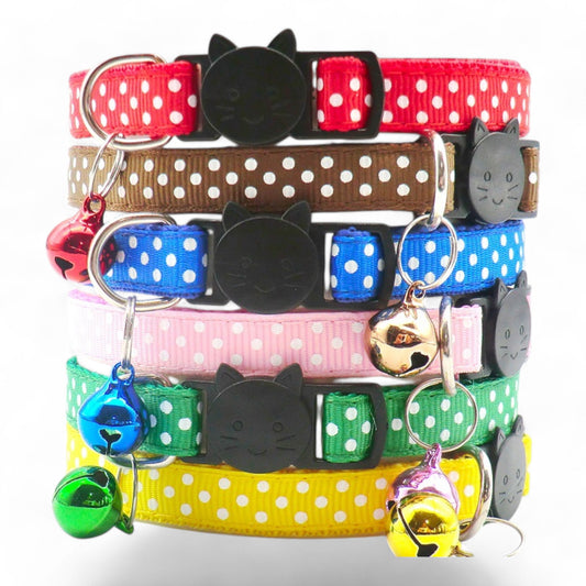 ⭐️Purr. Meow. Woof.⭐️ - Polka Dots Breakaway Safety Cat & Kitten Collar - Red / Cat