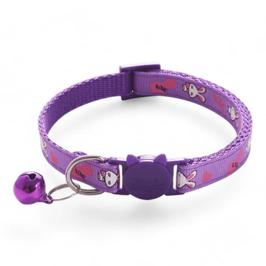 ⭐️Purr. Meow. Woof.⭐️ - Rabbit Breakaway Safety Cat & Kitten Collar - Purple / Cat