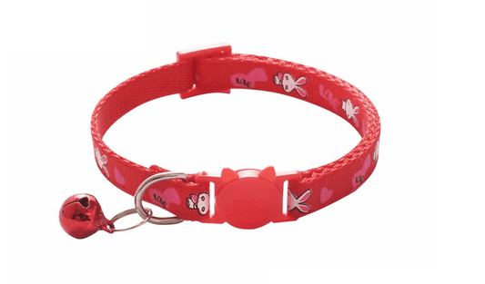 ⭐️Purr. Meow. Woof.⭐️ - Rabbit Breakaway Safety Cat Collar - Red