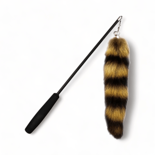 ⭐️Purr. Meow. Woof.⭐️ - Raccoon Tail Wand Cat Toy - Default Title