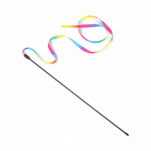 ⭐️Purr. Meow. Woof.⭐️ - Rainbow Ribbon Wand Toy - Default Title
