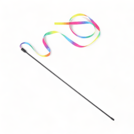 ⭐️Purr. Meow. Woof.⭐️ - Rainbow Ribbon Wand Toy - Default Title