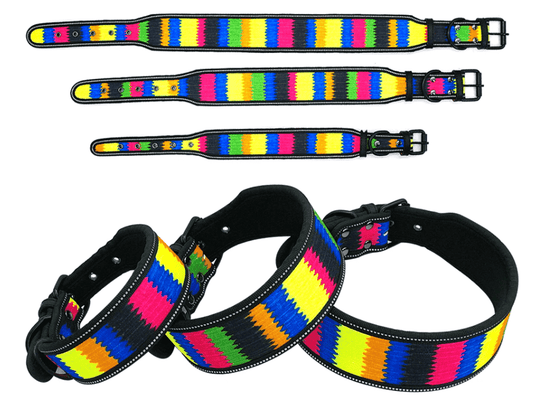 ⭐️Purr. Meow. Woof.⭐️ - Rainbow Wide Dog Collar - S