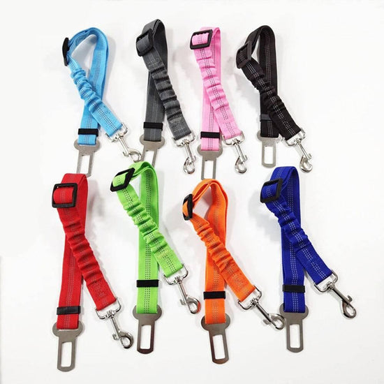 ⭐️Purr. Meow. Woof.⭐️ - Reflective Elastic Dog Car Seat Belt - DeepSkyBlue