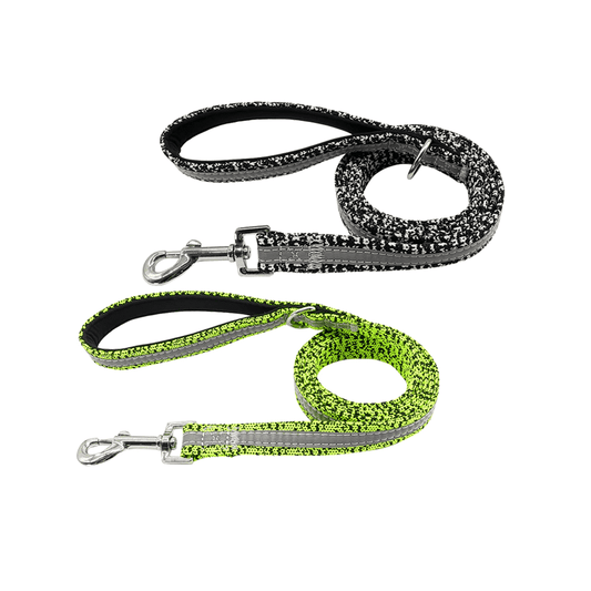 ⭐️Purr. Meow. Woof.⭐️ - Reflective Strip Dog Lead - LimeGreen