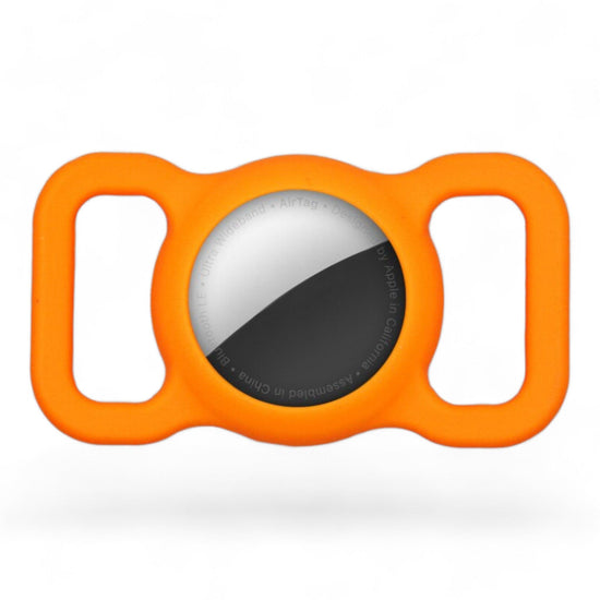⭐️Purr. Meow. Woof.⭐️ - Silicone Apple Airtag Holder for Pet Collars - Orange