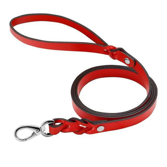 ⭐️Purr. Meow. Woof.⭐️ - Slim Leather Dog Lead - Red