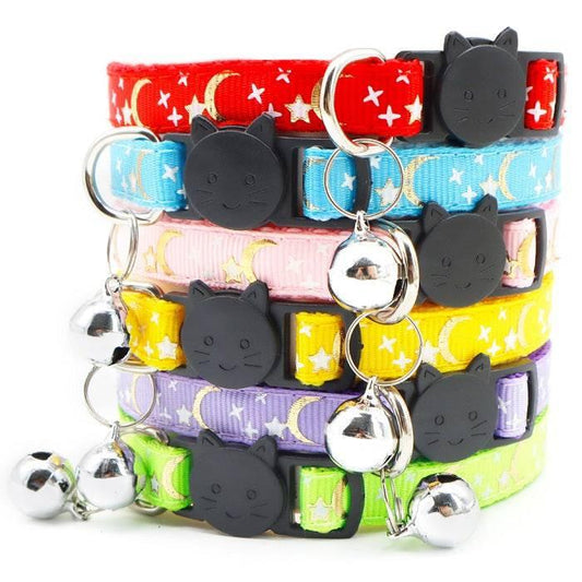 ⭐️Purr. Meow. Woof.⭐️ - Star & Moon Breakaway Safety Cat Collar - Red