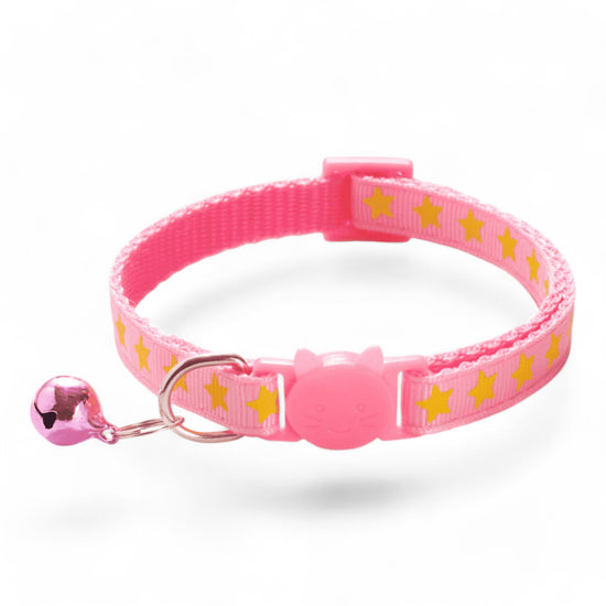 ⭐️Purr. Meow. Woof.⭐️ - Star Breakaway Safety Cat & Kitten Collar - Pink / Cat