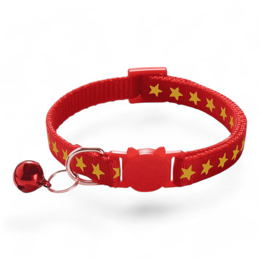 ⭐️Purr. Meow. Woof.⭐️ - Star Breakaway Safety Cat & Kitten Collar - Red / Cat