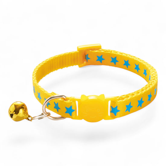 ⭐️Purr. Meow. Woof.⭐️ - Star Breakaway Safety Cat & Kitten Collar - Yellow / Cat