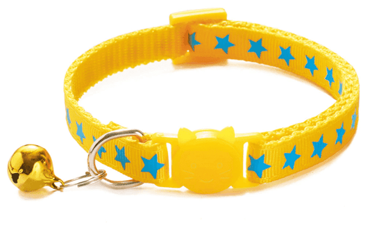 ⭐️Purr. Meow. Woof.⭐️ - Star Breakaway Safety Kitten Collar - Yellow