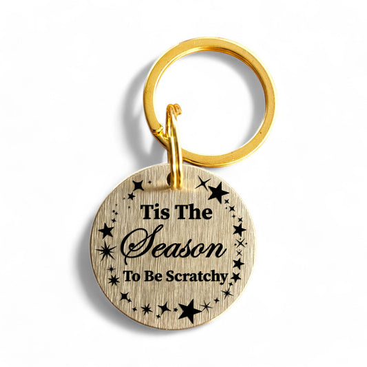 ⭐️Purr. Meow. Woof.⭐️ - Tis The Season To Be Scratchy | Bespoke Brass | Pet ID Tag - Xmas Limited Edition - Cat (Small)