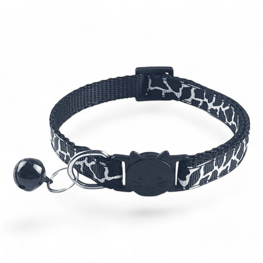 ⭐️Purr. Meow. Woof.⭐️ - White Camouflage Breakaway Safety Cat & Kitten Collar - Black / Cat